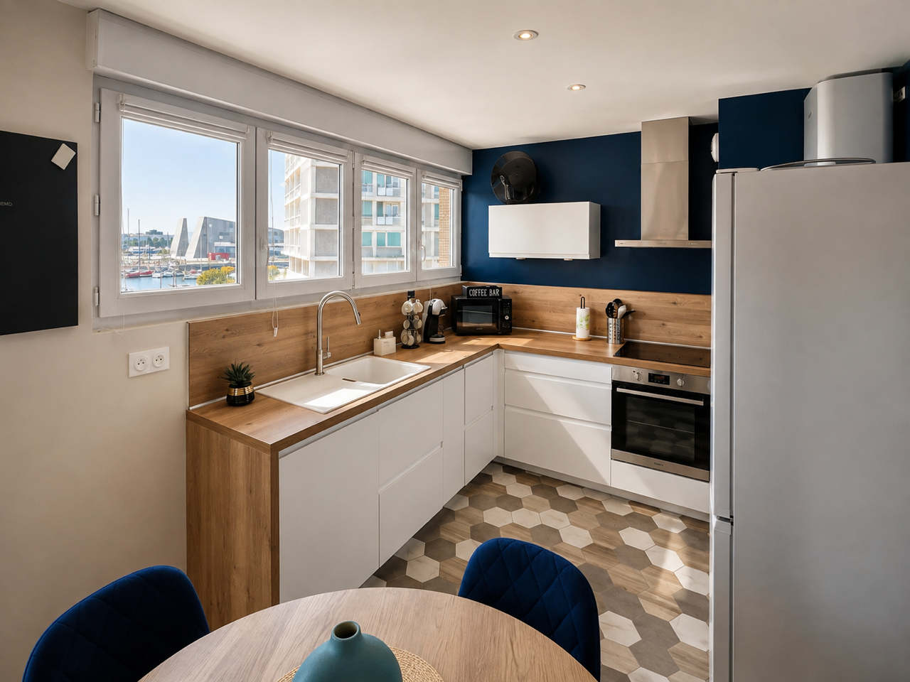 Cuisine équipée de l’appartement Le Nid Marin